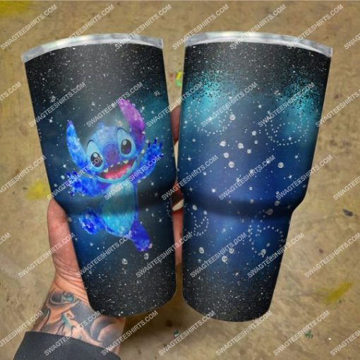 galaxy glitter lilo and stitch movie stainless steel tumbler 4(1)