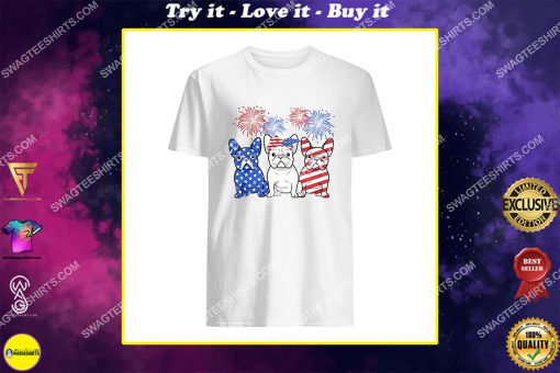 happy independence day french bulldog shirt