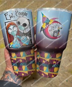jack skellington and sally with masks stainless steel tumbler 2(1)