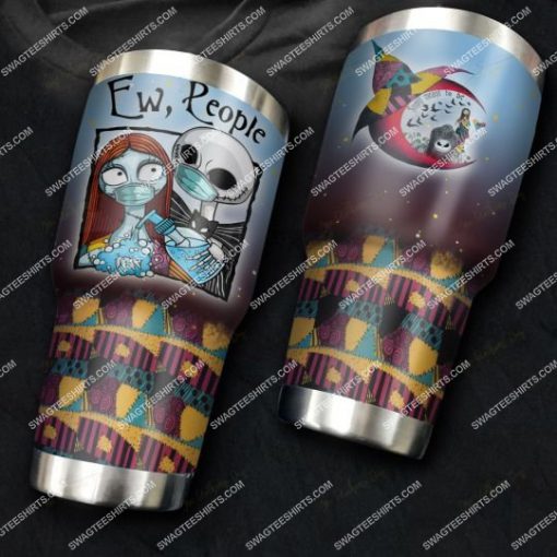 jack skellington and sally with masks stainless steel tumbler 4(1)