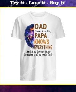 lion dad knows a lot but papa knows everything fathers day shirt