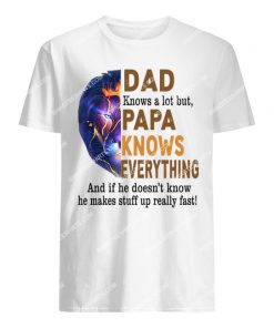 lion dad knows a lot but papa knows everything fathers day tshirt 1