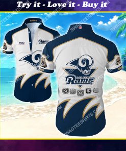 los angeles rams football team all over print hawaiian shirt