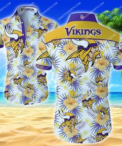 minnesota vikings floral all over print hawaiian shirt 2
