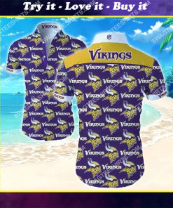 minnesota vikings football all over print hawaiian shirt