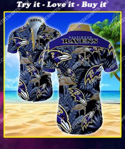 national football league baltimore ravens team hawaiian shirt