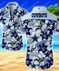 national football league dallas cowboys flower hawaiian shirt 2