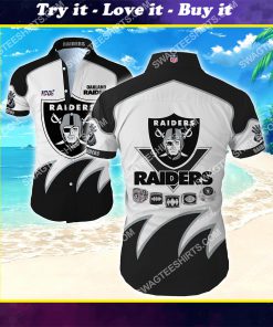 national football league las vegas raiders team hawaiian shirt