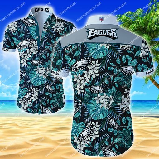 national football league philadelphia eagles floral hawaiian shirt 2