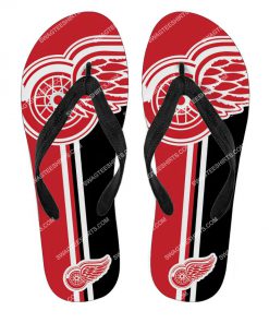 national hockey league detroit red wings full printing flip flops 2