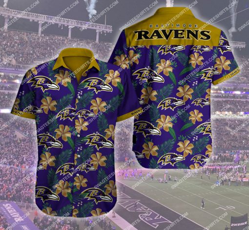 the baltimore ravens football team summer hawaiian shirt 2