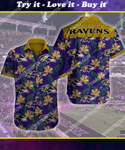 the baltimore ravens football team summer hawaiian shirt