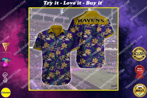 the baltimore ravens football team summer hawaiian shirt