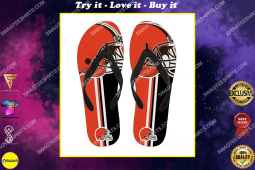 the cleveland browns football full printing flip flops