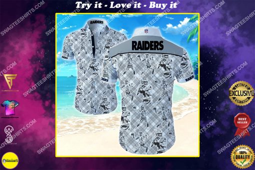 the las vegas raiders football team summer hawaiian shirt