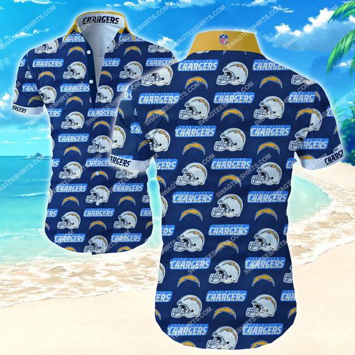 the los angeles chargers team all over print hawaiian shirt 2