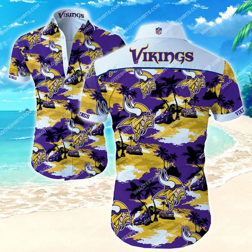 the minnesota vikings all over print hawaiian shirt 2