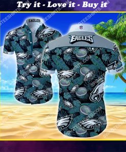 the philadelphia eagles football team tropical hawaiian shirt