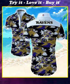 tropical baltimore ravens football team summer hawaiian shirt