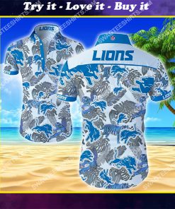 tropical detroit lions football team summer hawaiian shirt