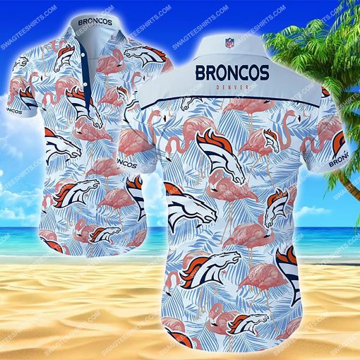 tropical flamingo and denver broncos summer hawaiian shirt 2