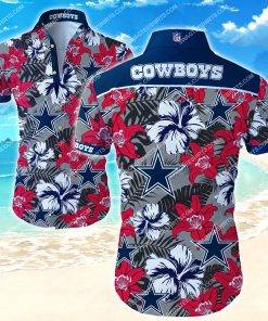 tropical flower dallas cowboys football team hawaiian shirt 2