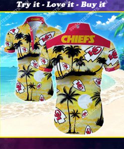 tropical flower kansas city chiefs summer hawaiian shirt