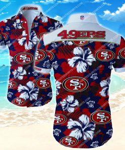 tropical flower san francisco 49ers all over print hawaiian shirt 2 - Copy