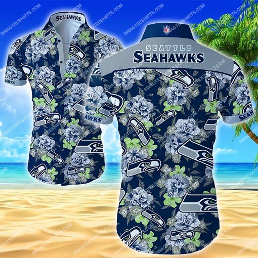 tropical flower seattle seahawks hawaiian shirt 2