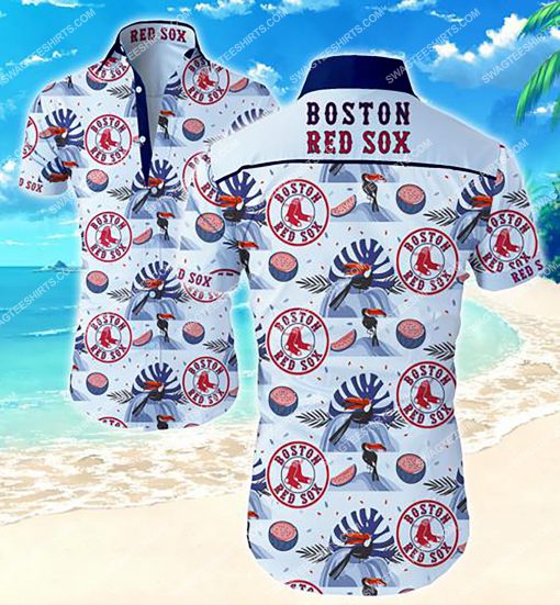 tropical major league baseball boston red sox hawaiian shirt 2