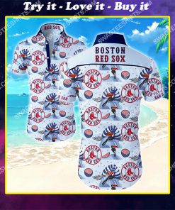 tropical major league baseball boston red sox hawaiian shirt
