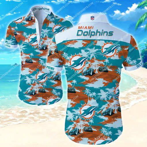 tropical miami dolphins football all over print hawaiian shirt 2 - Copy (2)