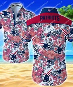 tropical new england patriots floral hawaiian shirt 2