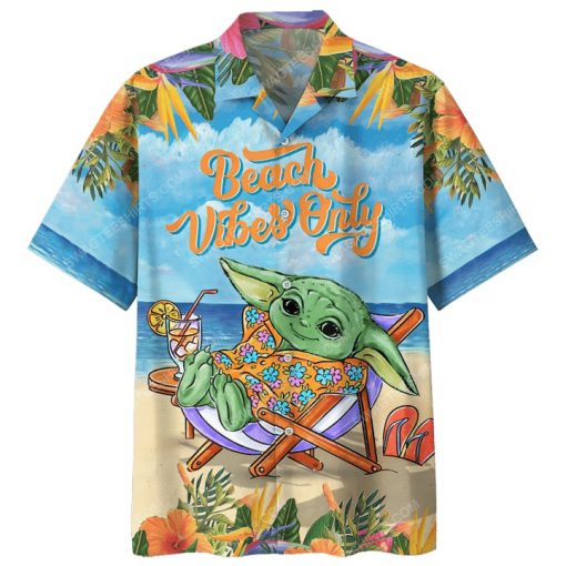 Beach vibes only baby yoda summer time hawaiian shirt 2(1)
