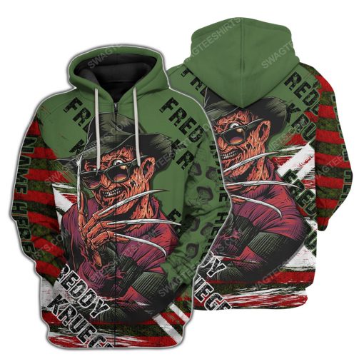 Custom freddy krueger horror movie for halloween night zip hoodie 1