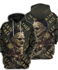 Custom leatherface horror movie for halloween night zip hoodie 1