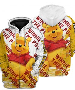 Custom name winnie the pooh and pooh disney cartoon zip hoodie 1