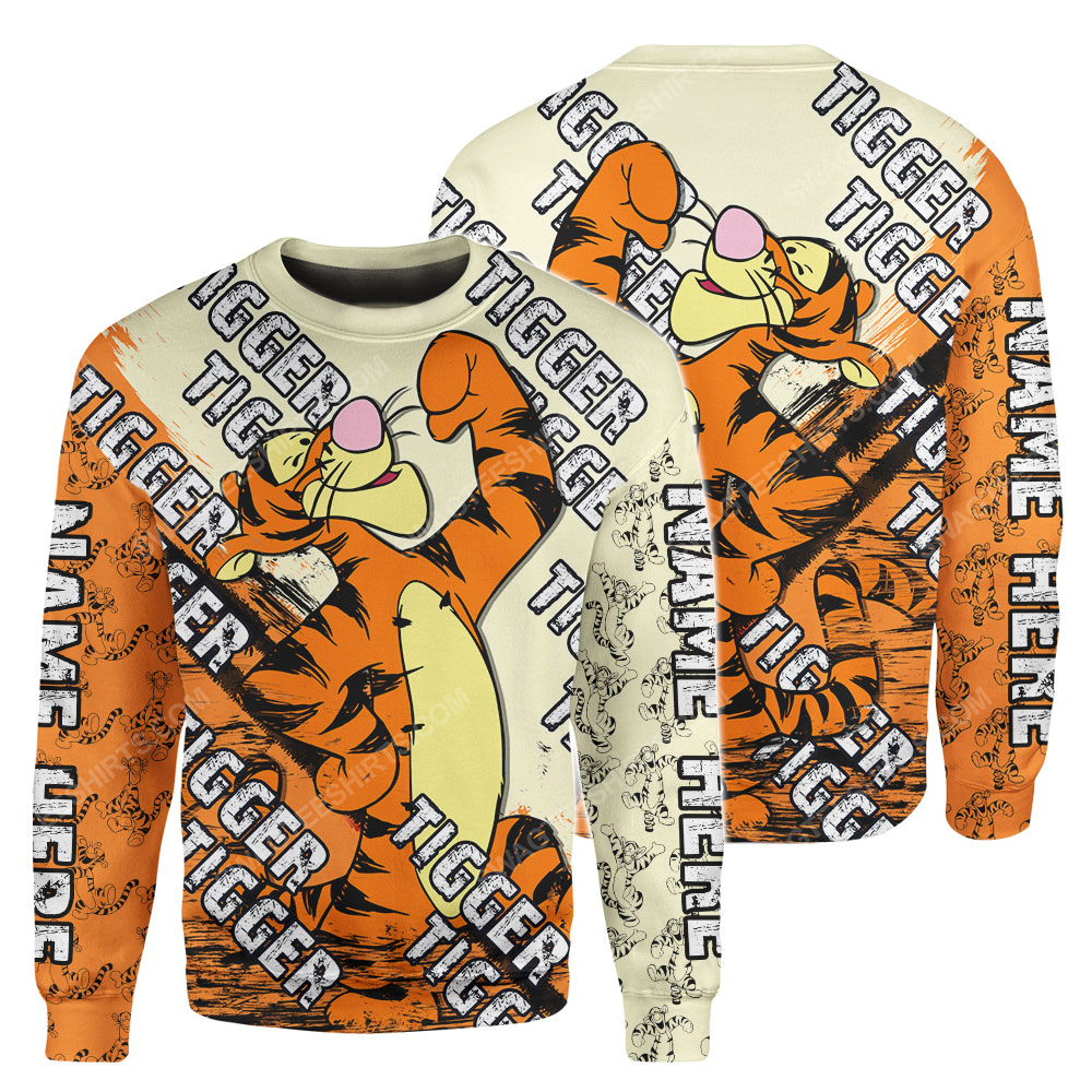 Custom name winnie the pooh and tigger disney cartoon sweatshirt 1