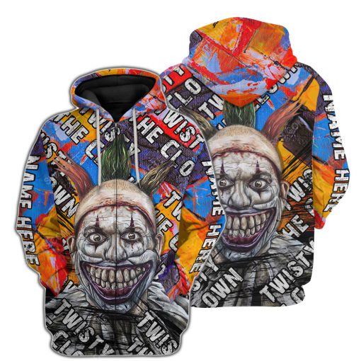 Custom twisty the clown horror movie for halloween night zip hoodie 1