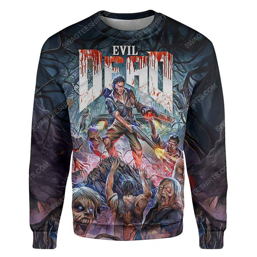 Evil dead horror movie halloween day all over print sweater 1