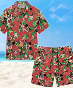 Floral mickey mouse with glasses summer vacation beach short 1