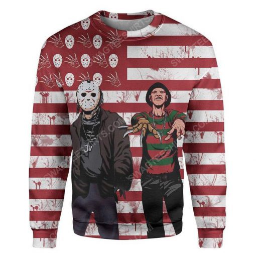 Freddy krueger and jason voorhees for halloween day sweatshirt 1