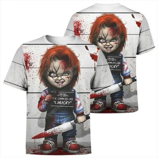 Halloween night chucky doll child's play blood full printing tshirt 1