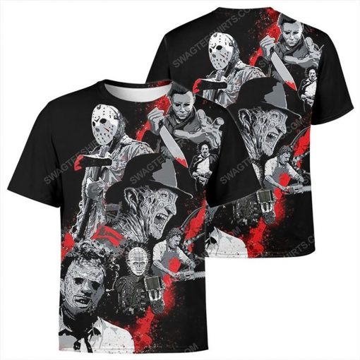 Halloween night horror movie villains full printing tshirt 1