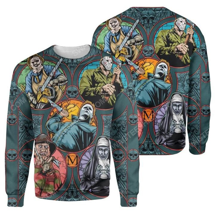Halloween night horror movies characters full printing sweatshirt 1