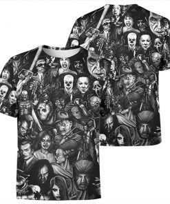 Horror movie characters halloween day tshirt 1