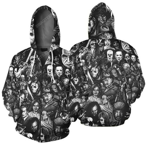 Horror movie characters halloween day zip hoodie 1