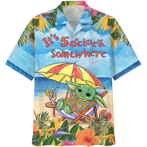 It's 5 o'clock somewhere baby yoda summer time hawaiian shirt 2(1)