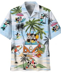 Mickey mouse and minnie mouse summer time hawaiian shirt 2(1)