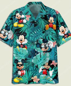 Mickey mouse flowers and leaves summer time hawaiian shirt 2(1)